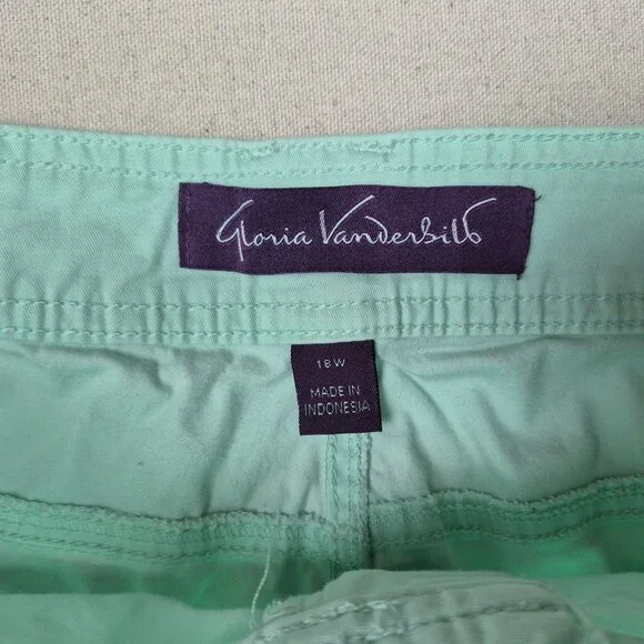 Gloria Vanderbilt Women's Mint Green Pull-On Capri Pants Plus Sz 18W 40/18.5 - Picture 6 of 6
